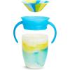 imageMunchkin Miracle 360 Trainer Sippy Cup with Handles Spill Proof 7 Ounce Tropical Swirl BlueMultiBlue