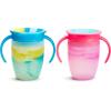 imageMunchkin Miracle 360 Trainer Sippy Cup with Handles Spill Proof 7 Ounce Tropical Swirl BlueMultiBluePink