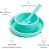 imageMunchkin Toddler Suction Bowl Plate and Spoon Baby Led Weaning and Infant and Toddler Self Feeding Cest Silicone Mealtime Set Silicone Mint