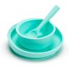 imageMunchkin Toddler Suction Bowl Plate and Spoon Baby Led Weaning and Infant and Toddler Self Feeding Cest Silicone Mealtime Set Silicone Mint