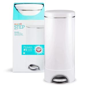 imageMunchkin STEP Diaper Pail Powered by Arm ampamp Hammer 1 in Odor Control AwardWinning Includes 1 Snap Seal ampamp Toss Bag 1 Starter Refill Ring and 1 PUCK Baking Soda CartridgeDiaper Pail