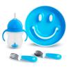 imageMunchkin Be Happy Toddler Dining Set Includes Suction Plate Straw Cup and Utensil Set PinkBlue