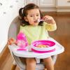 imageMunchkin Be Happy Toddler Dining Set Includes Suction Plate Straw Cup and Utensil Set PinkPink