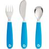 imageMunchkin Color Me Hungry 7pc Toddler Feeding Supplies Set Includes Plates Bowl Open Cup and Utensils in a Gift Box BlueBlue 7pc Set