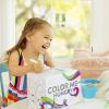 imageMunchkin Color Me Hungry 7pc Toddler Feeding Supplies Set Includes Plates Bowl Open Cup and Utensils in a Gift Box BlueBlue 7pc Set