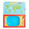 imageMunchkin Food Adventure Splash Toddler Dining Set Includes Plate and Stainless Steel Utensils BlueBlue