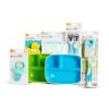 imageMunchkin New Beginnings Baby Gift Set Includes Feeding Utensils Divided Plates Bottle Brush Bath Toy and Teether PinkBlue
