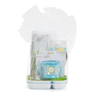 imageMunchkin New Beginnings Baby Gift Set Includes Feeding Utensils Divided Plates Bottle Brush Bath Toy and Teether PinkNeutral