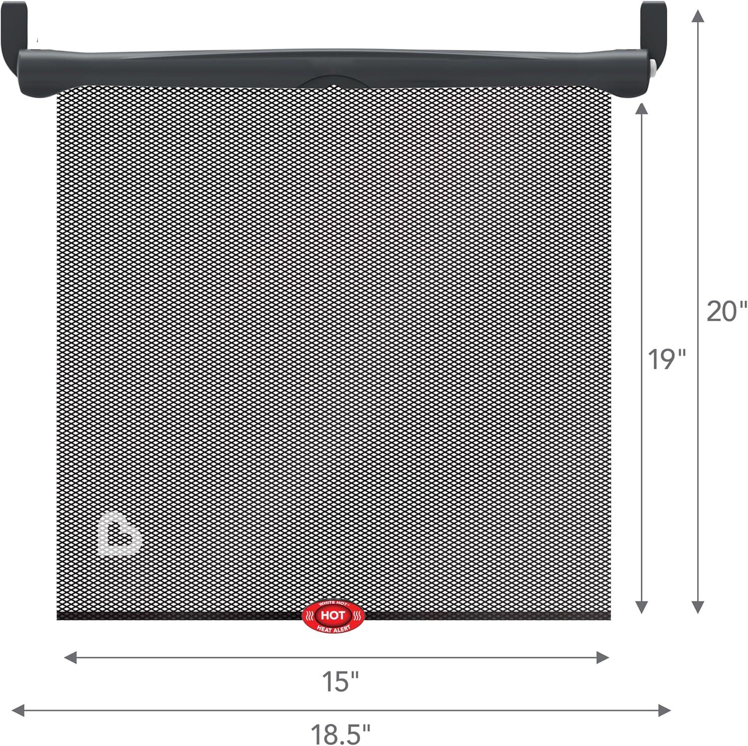 imageMunchkin Brica Sun Safety Car Window Shade with Heat Alert Helps Block UVAUVB Rays 2 Pack BlackCar Window Roller Shade