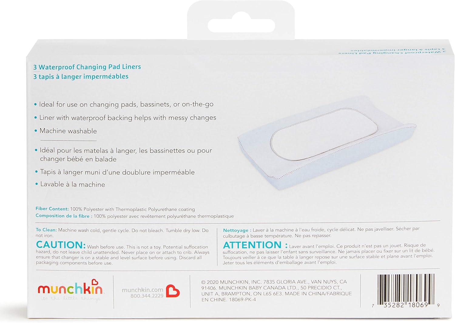 imageMunchkin Waterproof Changing Pad Liners 6 Count3 Count  Pack of 1