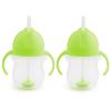 imageMunchkin Any Angle Sippy Cups for Toddlers Spill Proof Weighted Straw Cup with Transition Handles for Babies 6 Months and Up 7 Ounce 2 Pack PinkPurpleGreen