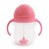 imageMunchkin Any Angle Sippy Cups for Toddlers Spill Proof Weighted Straw Cup with Transition Handles for Babies 6 Months and Up 7 Ounce 2 Pack PinkPurplePink