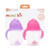 imageMunchkin Any Angle Sippy Cups for Toddlers Spill Proof Weighted Straw Cup with Transition Handles for Babies 6 Months and Up 7 Ounce 2 Pack PinkPurplePinkPurple