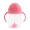 imageMunchkin Any Angle Sippy Cups for Toddlers Spill Proof Weighted Straw Cup with Transition Handles for Babies 6 Months and Up 7 Ounce 2 Pack PinkPurplePink