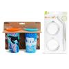 imageMunchkin Miracle 360 WildLove Sippy Cup 9 Ounce 2 Pack TigerRhino and 3pc Sipper and Straw Lid