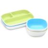 imageMunchkin Splash 4 Piece Toddler Divided Plate and Bowl Dining Set PinkPurpleBlueGreen PlatesBowls