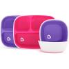 imageMunchkin Splash 4 Piece Toddler Divided Plate and Bowl Dining Set PinkPurplePinkPurple PlatesBowls