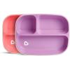 imageMunchkin Splash 4 Piece Toddler Divided Plate and Bowl Dining Set PinkPurplePinkPurple PlatesBowls