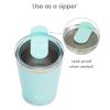 imageMunchkin Steel My Heart 2in1 Toddler Sippy Cup Tumbler with Spill Proof Simple Clean Straw and Open Sipper Lid 8 Ounce Stainless Steel TealBlue