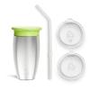 imageMunchkin Sippy Cup for Toddlers Miracle 360 Stainless Steel with Straw Cup and Open Sipper Lid Grow with Me Kit 10 Ounce BlueGreen  Sipper and Straw Lid