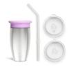imageMunchkin Sippy Cup for Toddlers Miracle 360 Stainless Steel with Straw Cup and Open Sipper Lid Grow with Me Kit 10 Ounce BluePurple  Sipper and Straw Lid