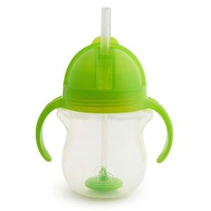 imageMunchkin Any Angle Sippy Cups for Toddlers Spill Proof Weighted Straw Cup with Transition Handles for Babies 6 Months and Up 7 Ounce 2 Pack PinkPurpleGreen