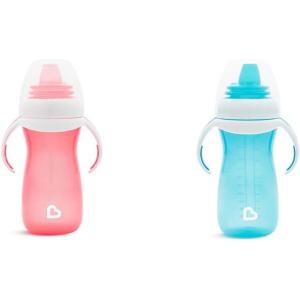 imageMunchkin GentleTM Transition Sippy Cup Bundle with Trainer Handles 10 Ounce Pink and BlueBluePink