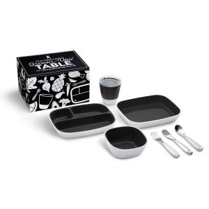 imageMunchkin Grown Ups Table Toddler Dining Set Featuring Stainless Steel Utensils Black