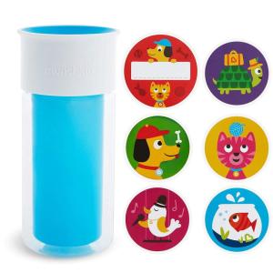 imageMunchkin Miracle 360 Insulated Sippy Cup Includes Stickers to Customize Cup 9 Ounce PinkBlue