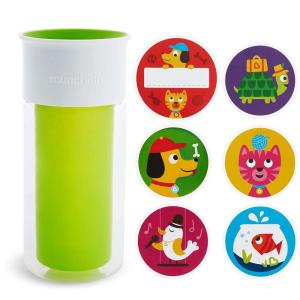 imageMunchkin Miracle 360 Insulated Sippy Cup Includes Stickers to Customize Cup 9 Ounce PinkGreen