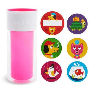 imageMunchkin Miracle 360 Insulated Sippy Cup Includes Stickers to Customize Cup 9 Ounce PinkPink