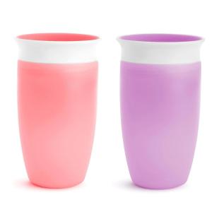 imageMunchkin Miracle 360 Toddler Sippy Cup Spill Proof 10 Ounce 2 Pack GreenBluePinkPurple