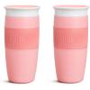 imageMunchkin Sippy Cup for Toddlers Miracle 360 Cup with Straw and Open Sipper Lid Grow with Me Kit 14 Ounce 14 Ounce PinkPink