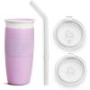 imageMunchkin Sippy Cup for Toddlers Miracle 360 Cup with Straw and Open Sipper Lid Grow with Me Kit 14 Ounce 14 Ounce PinkPurple