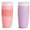 imageMunchkin Sippy Cup for Toddlers Miracle 360 Cup with Straw and Open Sipper Lid Grow with Me Kit 14 Ounce 14 Ounce PinkPinkPurple