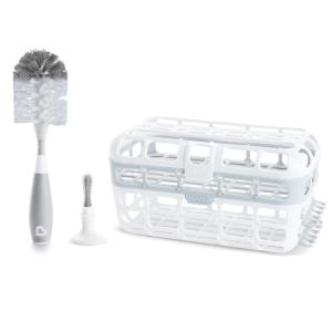 imageMunchkin Baby Bottle ampamp Small Parts Cleaning Set Includes High Capacity Dishwasher Basket ampamp Bristle Bottle Brush Grey