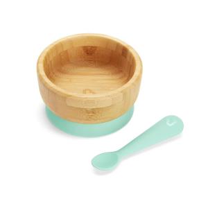 imageMunchkin Bambou Suction Bowl and Silicone Spoon for Babies and Toddlers NonToxic BambooBowl and Spoon