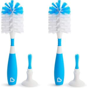 imageMunchkin Bristle Bottle Brush Grey 2 PackBlue White