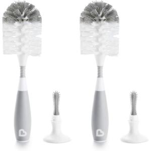 imageMunchkin Bristle Bottle Brush Grey 2 PackGrey and White