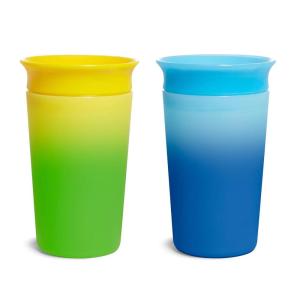 imageMunchkin Miracle 360 Sippy Cup for Toddlers Color Changes with Cold Drinks 9 Ounce 2 Pack PinkYellowBlueYellow