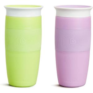imageMunchkin Sippy Cup for Toddlers Miracle 360 Cup with Straw and Open Sipper Lid Grow with Me Kit 14 Ounce 14 Ounce PinkGreenPurple