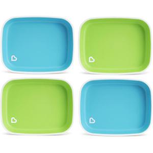 imageMunchkin Splash 4 Piece Toddler Plates PinkPurpleBlueGreen 4pc Plates