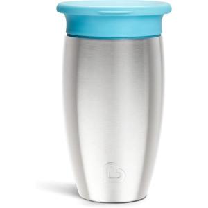 imageMunchkin Stainless Steel Sippy Cups for Toddlers 13 Spill Proof Miracle 360 Cup Insulated 10 Ounce PinkBlue