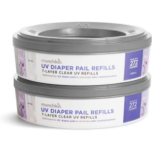imageMunchkin UV Diaper Pail Refill Rings Holds up to 544 Newborn Diapers 2 PackWaste Bag