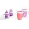 imageMunchkin Gentle Transition Sippy Trainer Cup 4 Ounce 2 Pack Blue ampamp Gentle Transition Sippy Cup with Trainer Handles 10 Ounce BlueCup Drinking Cup  17927