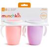 imageMunchkin Sippy Cup for 6 Month Old and Up Spill Proof Miracle 360 Toddler Cups with Transition Handles 7 Ounce 2 Pack PinkPurpleTrainer Cup