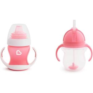 imageMunchkin Gentle Transition Sippy Trainer Cup 4 Ounce 2 Pack Blue ampamp Gentle Transition Sippy Cup with Trainer Handles 10 Ounce BlueCup  Cup  Pink