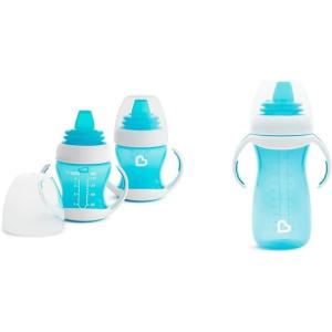 imageMunchkin Gentle Transition Sippy Trainer Cup 4 Ounce 2 Pack Blue ampamp Gentle Transition Sippy Cup with Trainer Handles 10 Ounce BlueCup  Sippy Cup