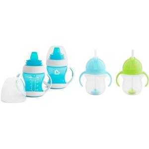 imageMunchkin Gentle Transition Sippy Trainer Cup 4 Ounce 2 Pack Blue ampamp Gentle Transition Sippy Cup with Trainer Handles 10 Ounce BlueCup  Trainer Cup