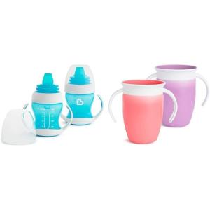 imageMunchkin Gentle Transition Sippy Trainer Cup 4 Ounce 2 Pack Blue ampamp Gentle Transition Sippy Cup with Trainer Handles 10 Ounce BlueCup Drinking Cup  17927